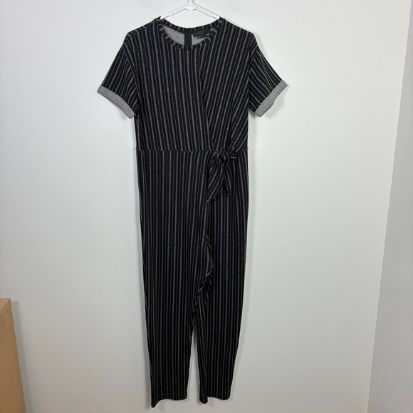 HATCH The Lolo Women's 0 Striped Jumper Wrap Tie Short Sleeve Jumpsuit Maternity - Picture 1 of 8